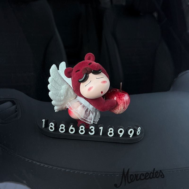 New Model Xiaoxin Temporary Parking Number Plate for Car, Interior Decoration Ornament, Phone Number for Moving the Car, High-End Style for Women
