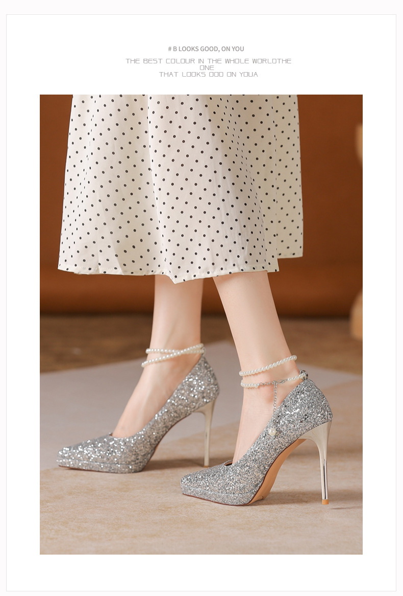 Svatební boty na platformě s flitry a perlovým řetízkem_voghion.com