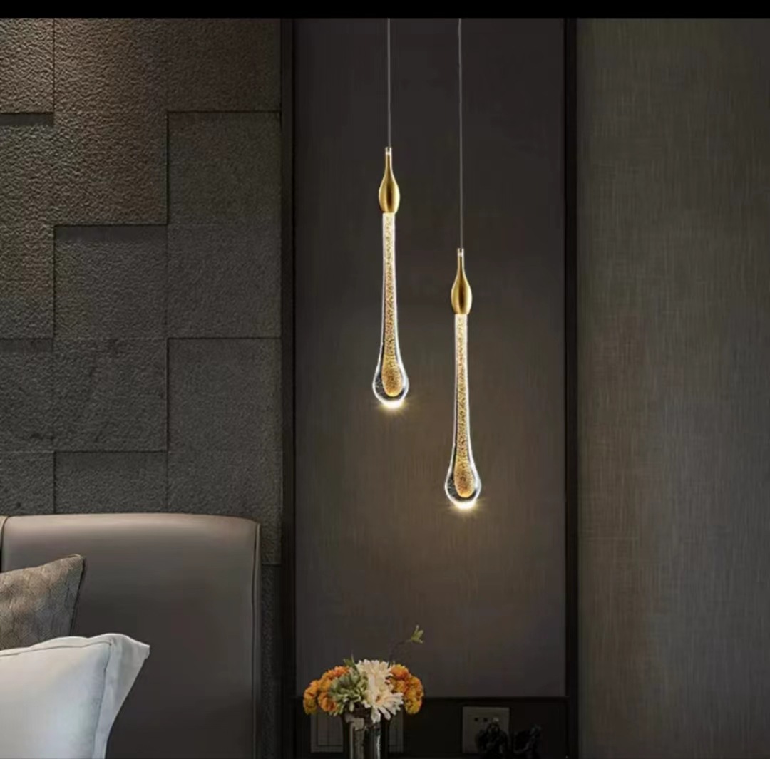 Crystal simple y lujoso sala de estar sala de estar moderna escalera de comedor lujoso lámpara de cristal villa personalidad ligera edificio dúplex ahora
