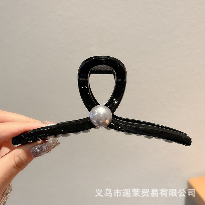 轻奢高端水晶大号抓夹鲨鱼夹女时尚百搭后脑勺盘发夹新款发抓头饰|undefined