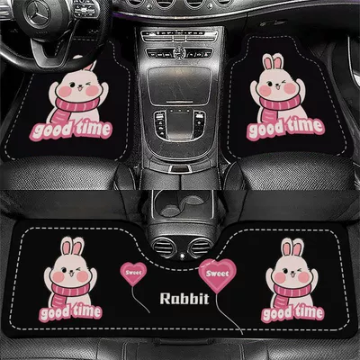 Universal Foot Pad — Wear-Resistant Mats, Available for Wholesale - rabbit-head-raises-hands-front-foot-pad-5065cm-crystal-velvet-leaflet