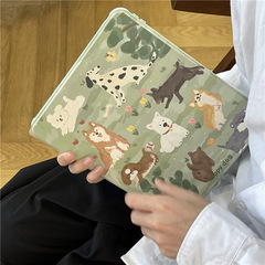 可愛草坪小狗ipad保護套適用10.5寸Air9.7平板亞克力2022年新款女