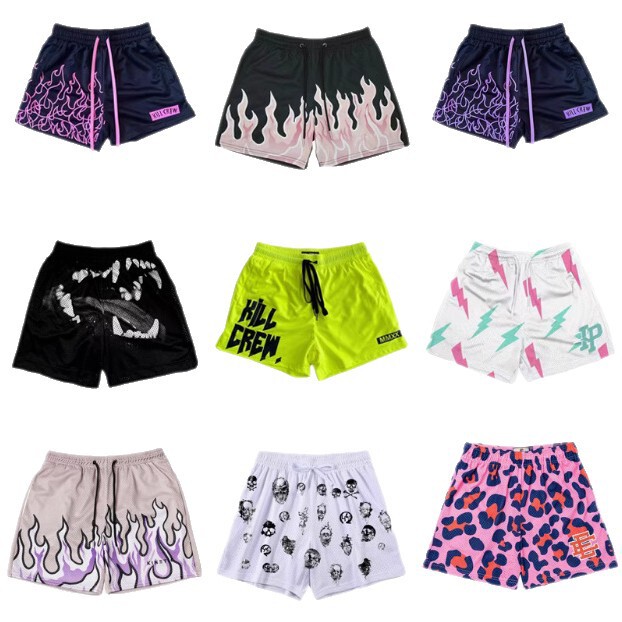 Flame Co-Branded Summer Thin Sports Pants American Basketball Shorts Men's Sports Quick-Drying Breathable Running Training Pants