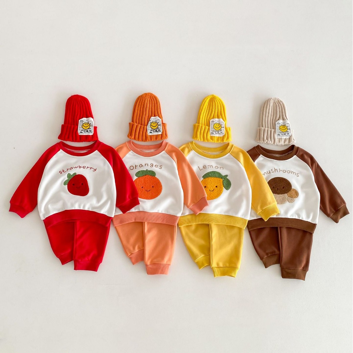 韩版婴幼童春秋季ins可爱水果洋气男女童卫衣宝宝舒适两件套装