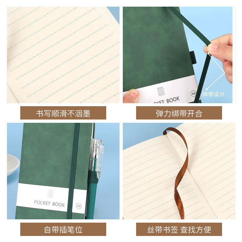 A7 correa mini bolsillo cuaderno de cuaderno de escritorio de negocios A5 cuaderno de escritorio de papelería del estudiante image 3
