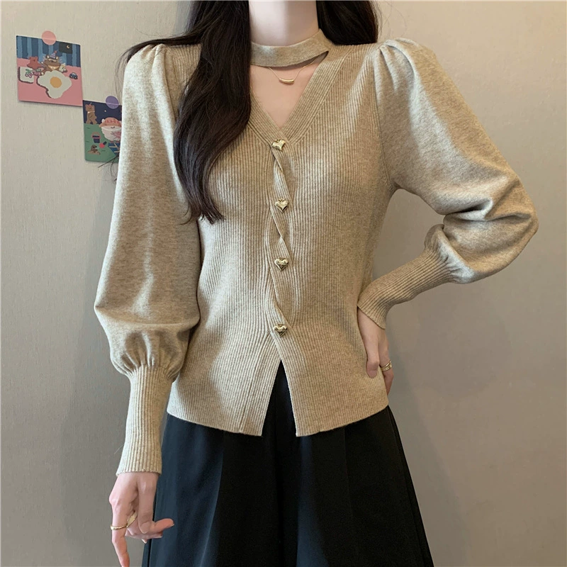Knitted sweater, fitted long-sleeve, plus size