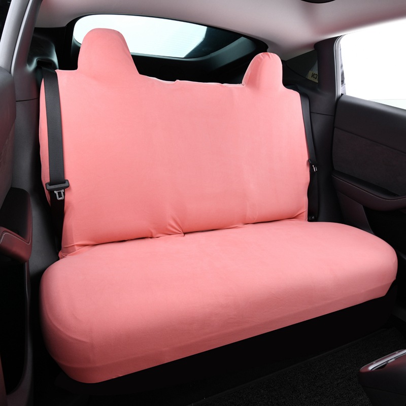 Elastic Car Seat Cover, Derong Rear Seat Cushion Cover, Seat Cushion, Backrest and Headrest Integrated Cover, Dust-Proof and Stain-Resistant, Single Layer