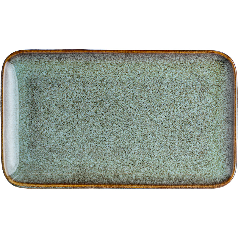 Bobbi verde retro textura rectangular platos de bocadillos de cerámica platos de sushi japonés exportación transfronteriza