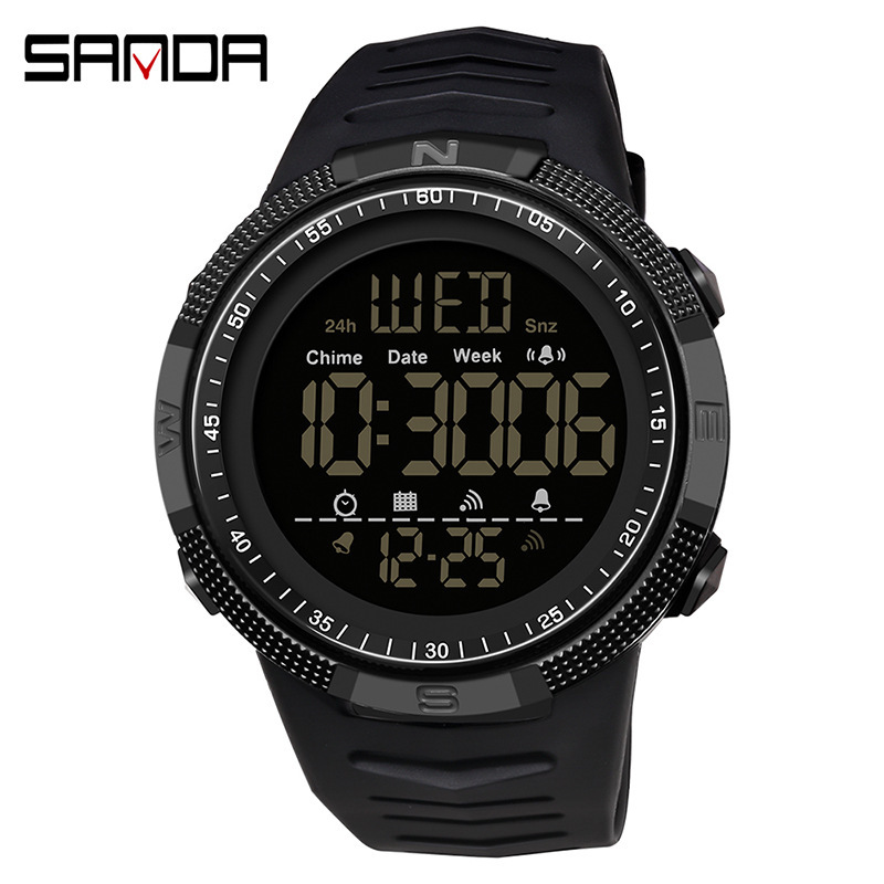 SANDA 6014 multifunción LED reloj electrónico impermeable reloj deportivo para hombre reloj de moda para estudiantes