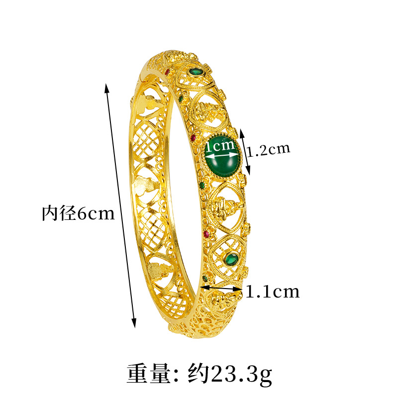 Vietnam Sha Jin retro todo el cuerpo budista brazalete de hebilla hueco jade joyería Yiwu fábrica directa para hombres y mujeres estilo chino