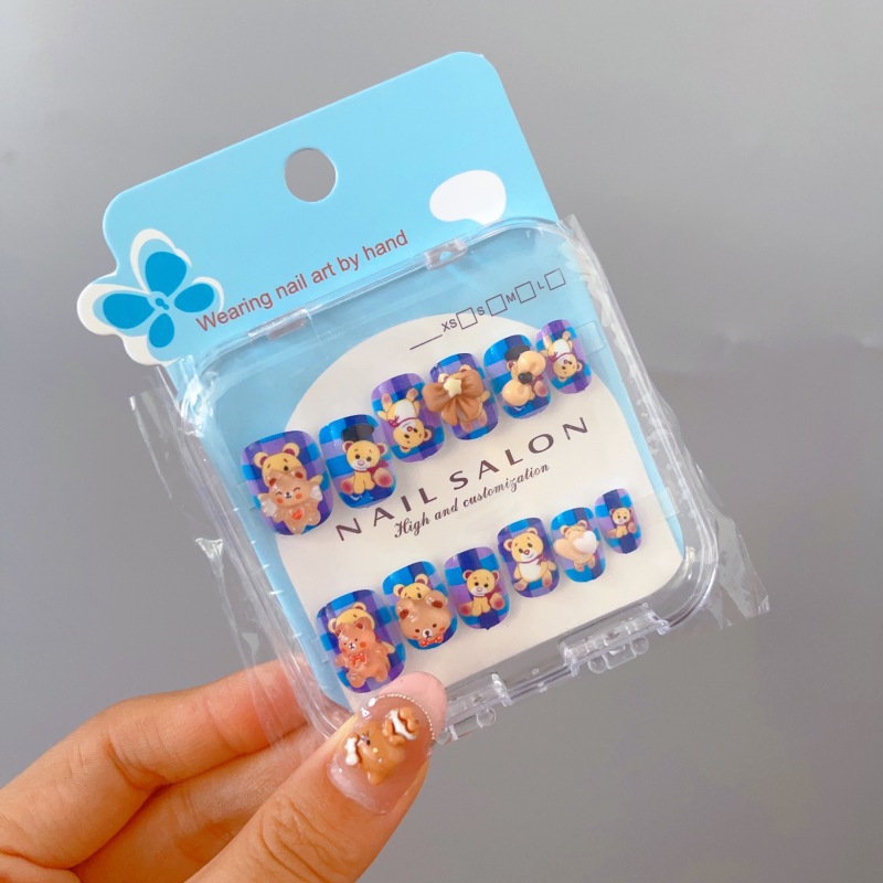 Niños que usan uñas niñas cortas 2025 nuevo estilo de alta sensación pegatinas de uñas no tóxicas y inodoras pegatinas de uñas especiales para niñas