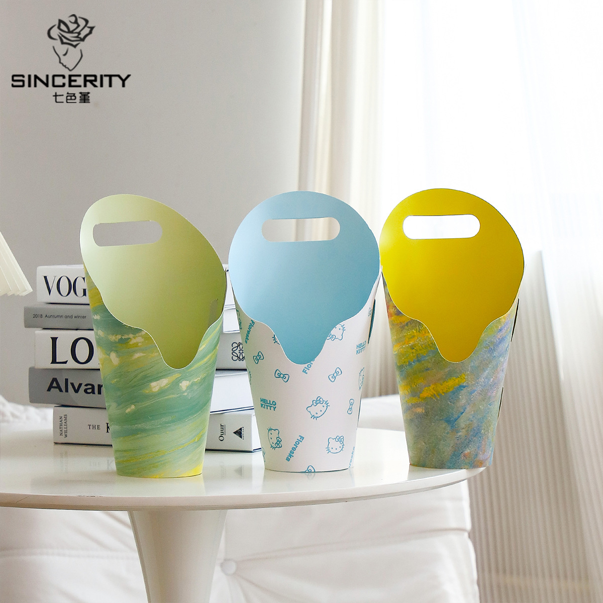 Nuevos productos de siete colores de cordier redondo creativo caja de embalaje floral caja de embalaje floral hecha a mano diy florista caja de embalaje floral