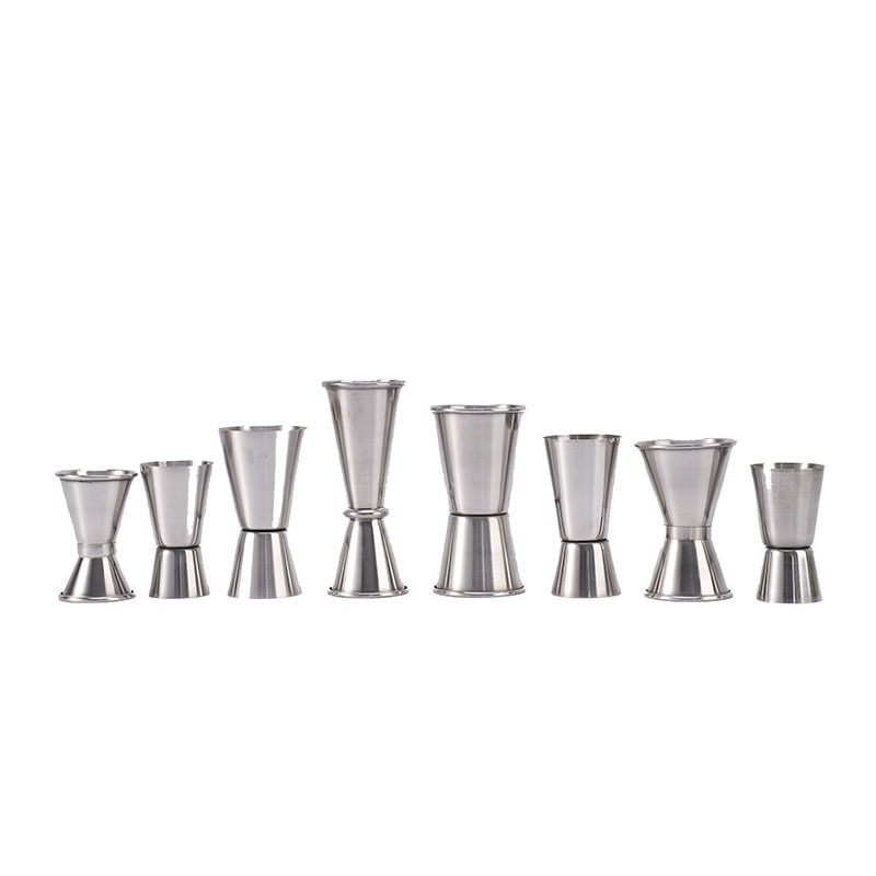Factory supplies 25/50 ml high-quality stainless steel measuring jiggers, dual-headed ounce cups, cocktail measuring cups