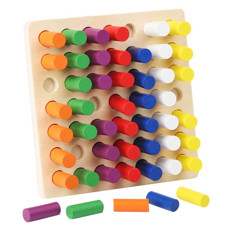Equipo de entrenamiento sensorial Insertar palo vestíbulo concentración de los niños bebé educación temprana Hogar Educativo color bloques de construcción juguetes de enseñanza