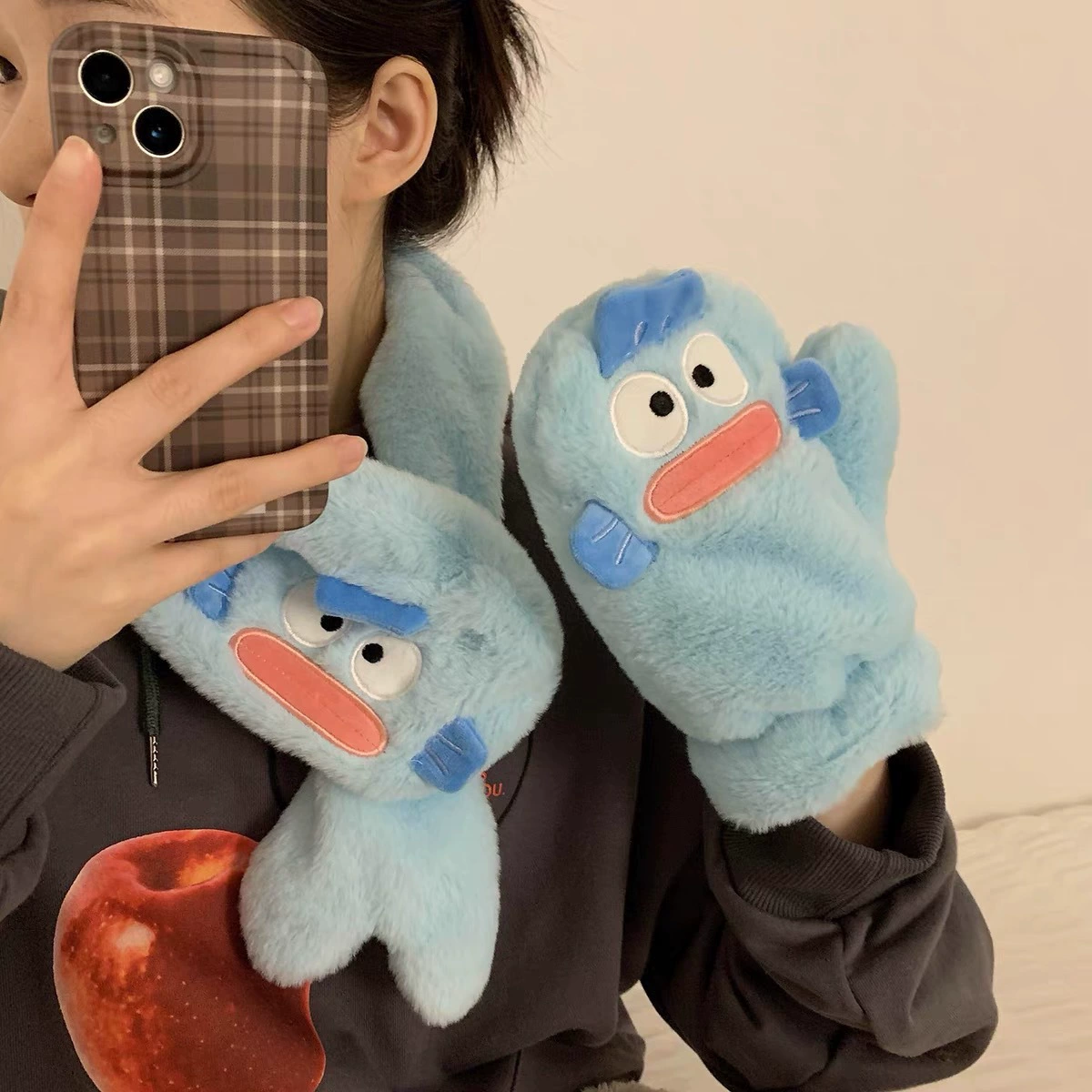 Cartoon scarf, gloves, brand keep warm set for elementary school students, increased thickness