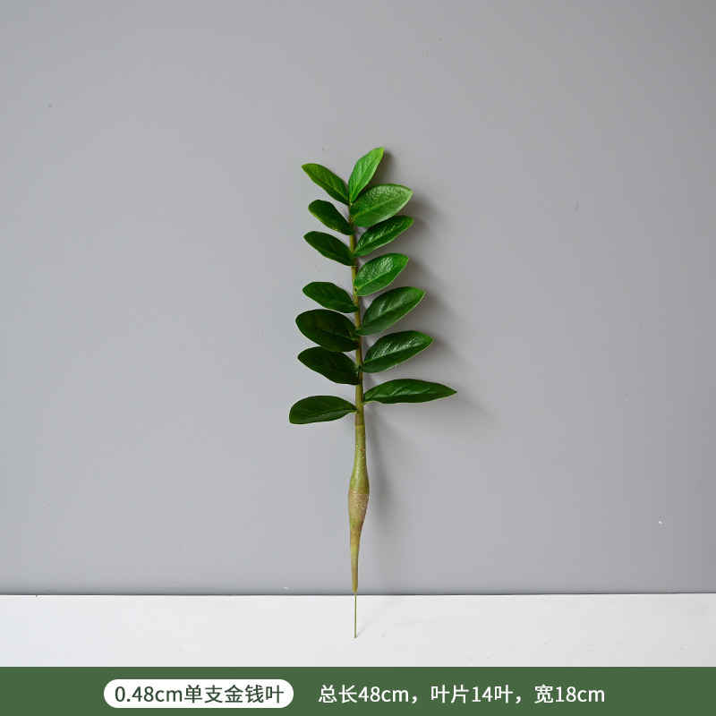 Simulación dinero hoja eucalipto pequeño árbol olla sola hoja artificial tropical verde falso árbol de simulación fortuna dinero árbol