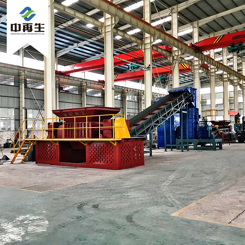 铁片铝片铜片粉碎生产线 旧瓦楞板再生利用设备 工字钢槽钢撕碎机