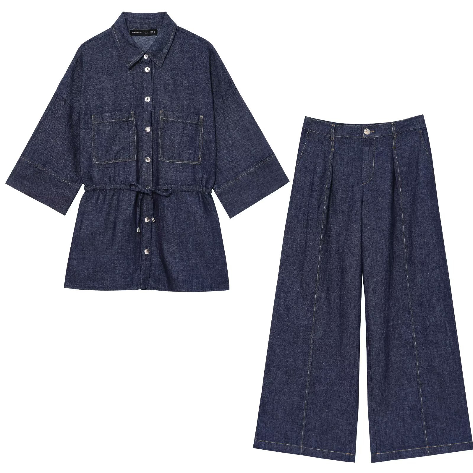 Cross-border European American Women's Fashion Bestseller: Casual And Stylish Denim Blend Shirt With_ecoleips.com