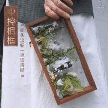木質花藝干花中空方形立體相框擺台雙面透明亞克力照片牆相框批發