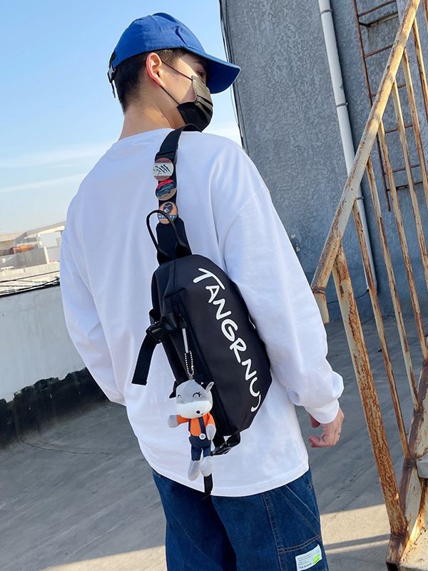 Bolso de pecho para hombre, bolso cruzado de marca a la moda, bolso deportivo informal para hombre, bolso de hombro de gran capacidad, bolso de pecho de estilo japonés para mujer