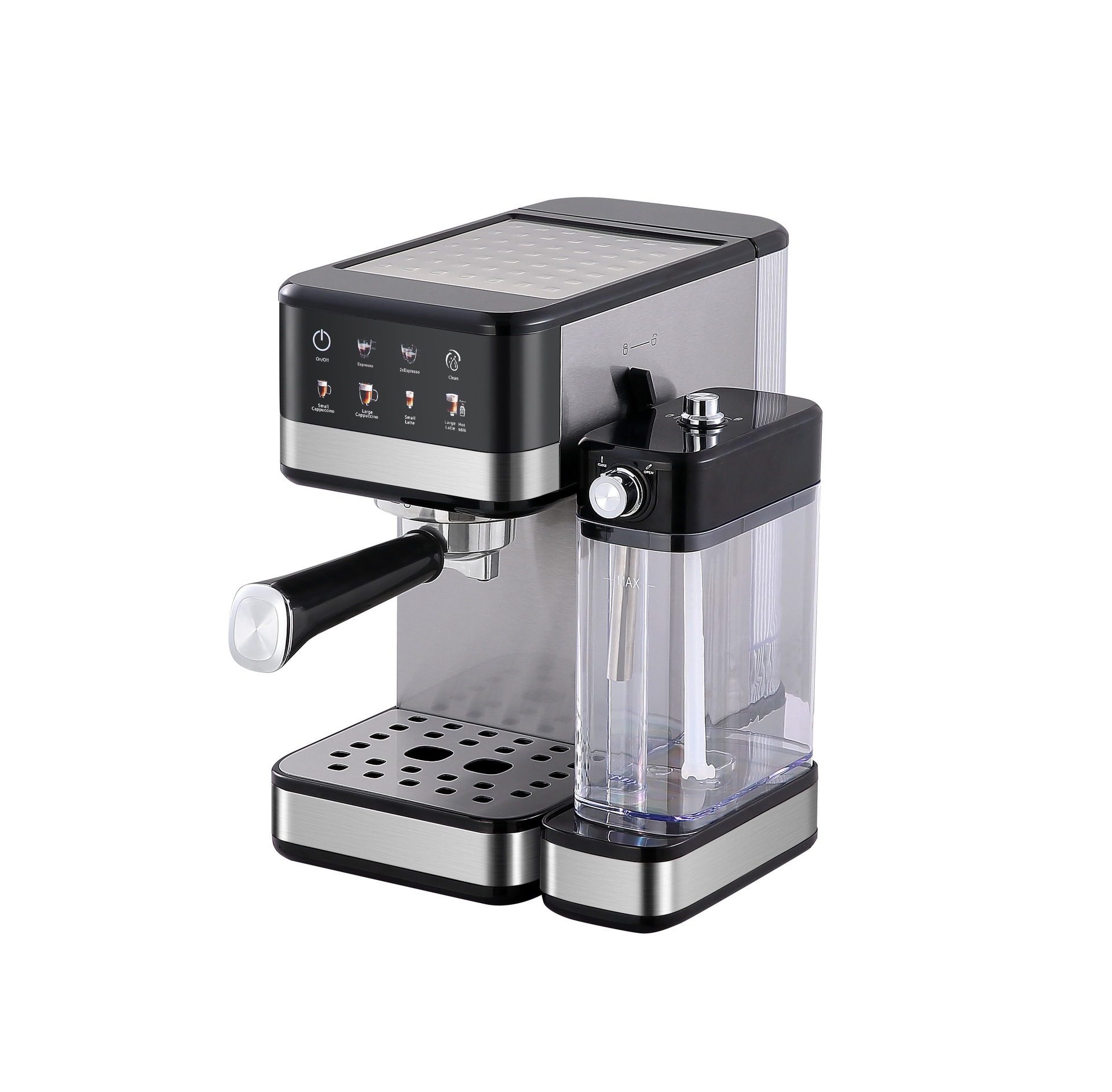 Máquina de café espresso semi-automática doméstica com leite_voghion.com