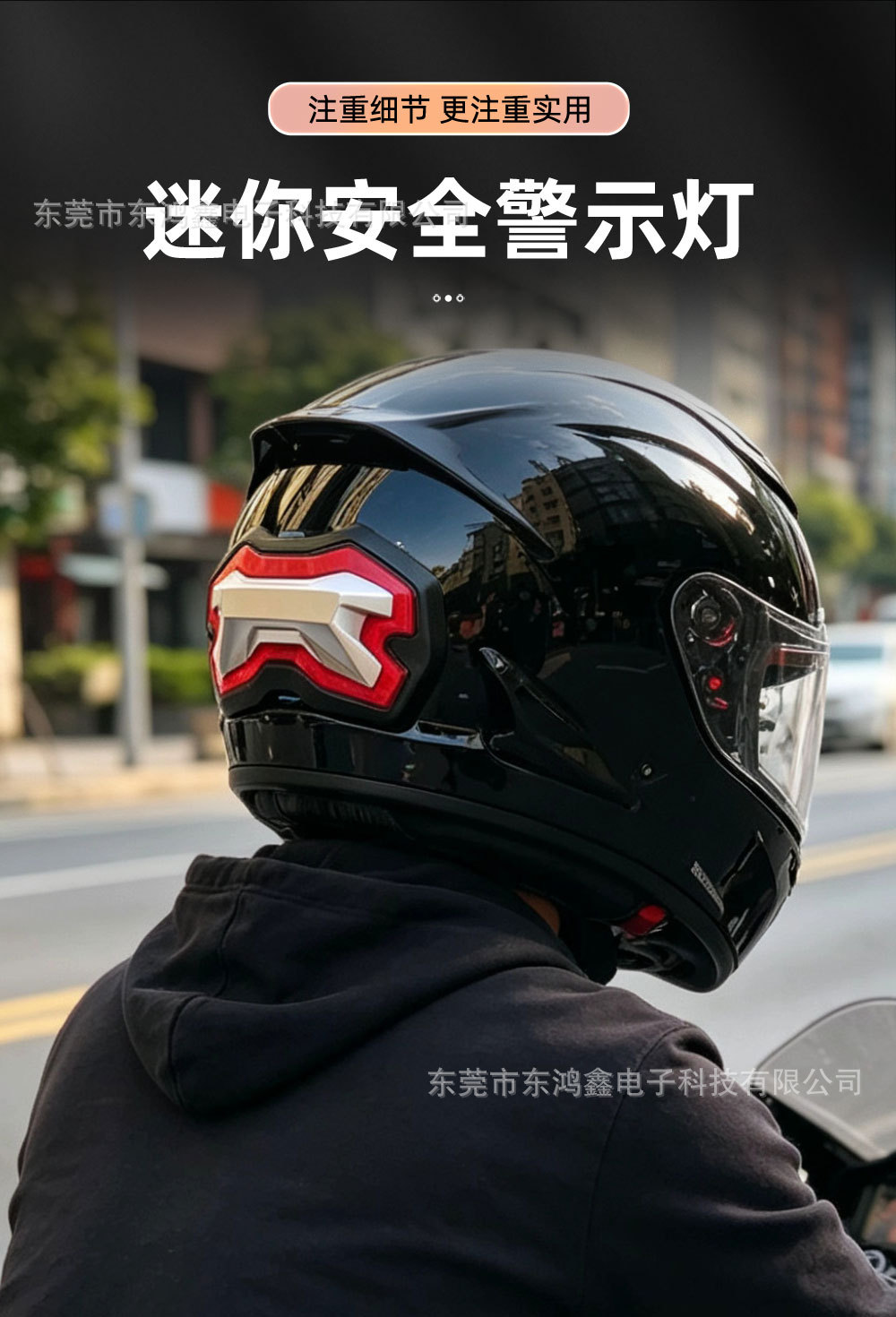 Cross-border retro helmet for motorcycles, electric scooters, and tricycles, with warning light and display