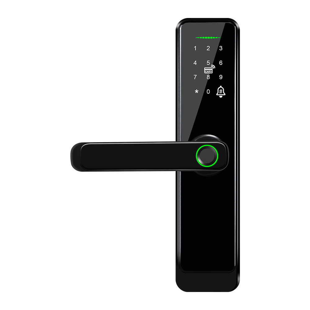 50木门锁涂鸦智能WIFI多国语音把手锁南美亚洲外贸出口