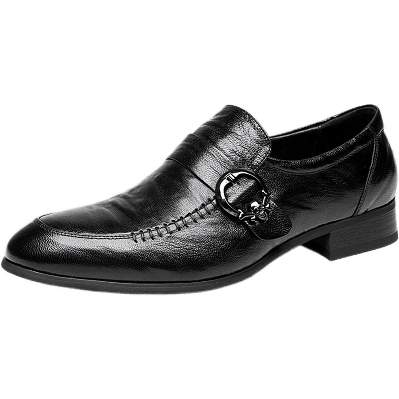Zapatos de cuero para hombres puntiagudos transfronterizos, ropa formal para hombres, zapatos para hombres de negocios, zapatos casuales británicos puntiagudos, zapatos de trabajo