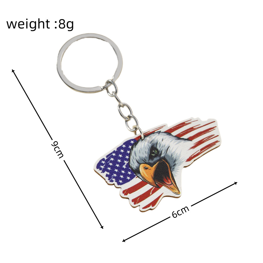 13g Weight Keychain Classification 1 Piece Quantity Daily Occasion Wood Material American Flag, Eagle Pattern Unisex Gender Retro Style 1 Piece Retro American Flag Eagle Wood Unisex Keychain 16