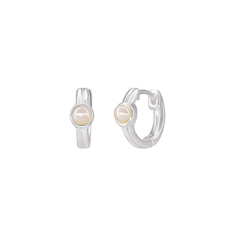 Coreano simple y versátil perla de estilo simple estilo ligero nicho de lujo de alta calidad 925 pendientes de plata esterlina