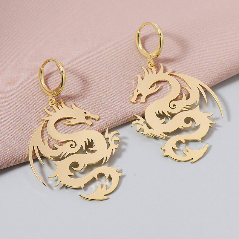 Fashion Metal Dragon Earrings display picture 5