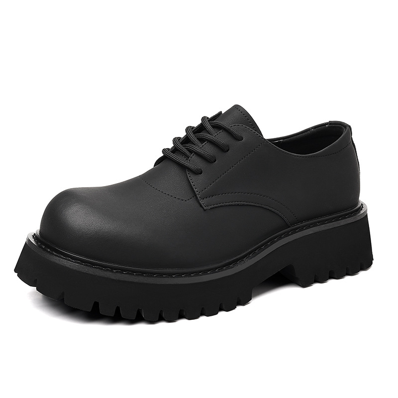 New Four-Season Paris Thick-Soled Height-Increasing Derby Shoes For Men And Women, High-End British Leather Shoes,_voghion.com