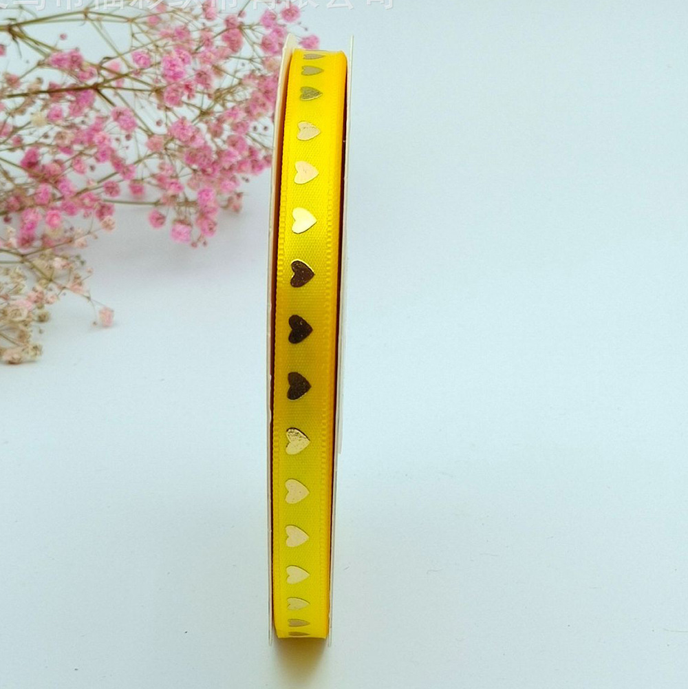 1cm en forma de corazón Cinta de Oro bandeja de barra cinta hecha a mano flor cinta de regalo caja de embalaje al por mayor especial