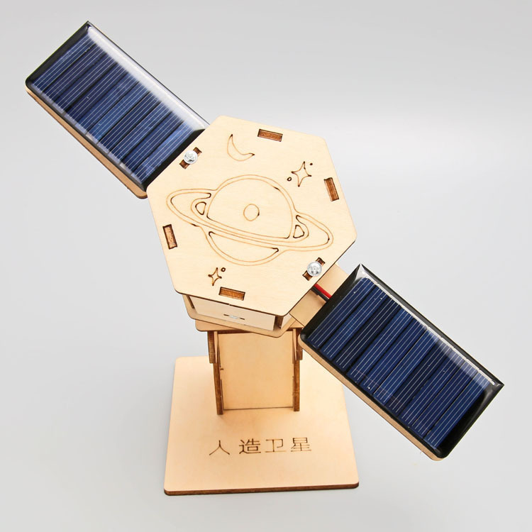 Solar artificial satellite technology small production DIY stem education science experiment teaching aids materials for young students