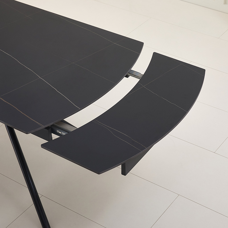 Mesa de comedor de tabla de roca de exportación plegable nórdica de lujo ligero y alta mesa de comedor plegable image 4