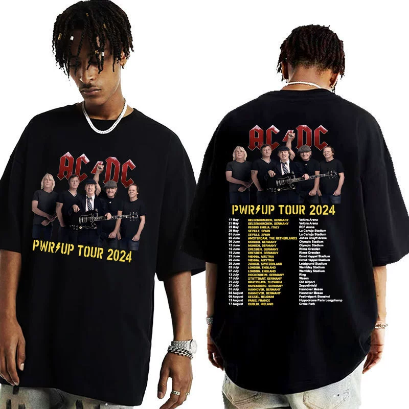РОК-БЕНД PWR Up World Tour 2024 футболка принтом для мужчин и женщин