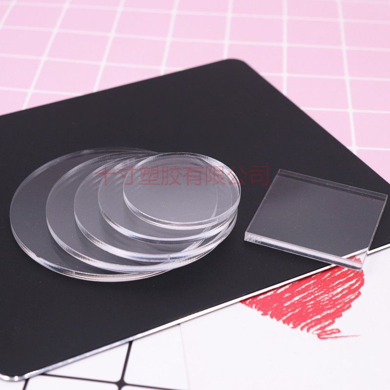 超轻粘土手办作品底座 粘土软陶泥油泥模型圆形透明底座亚克力片
