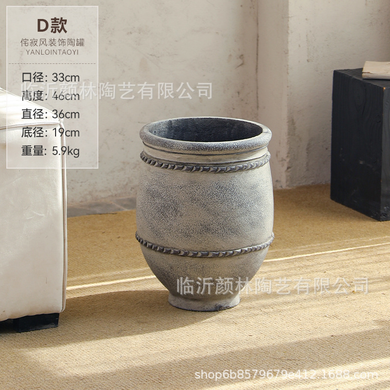 Color gris de comercio exterior de cemento retrógrado paisaje maceta decoración de gran vasos de flores aterrizaje gran arte de maceta