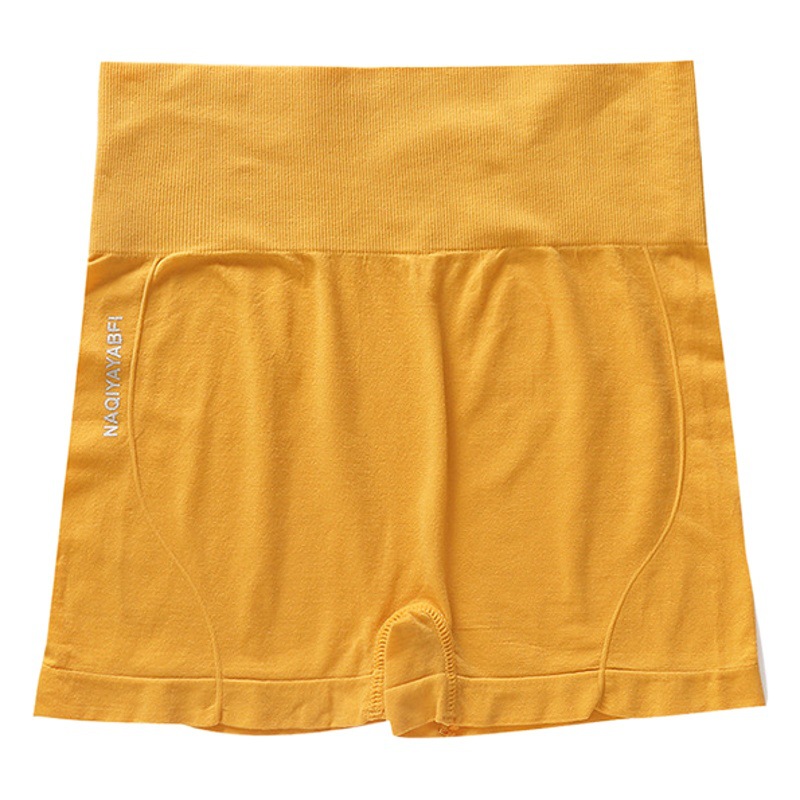 Inglés letras sin costura ropa interior cintura alta Boxer shorts chica deportes running shorts cintura pantalones planos mujeres