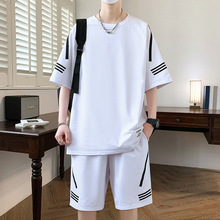 青少年夏季运动套装男孩12-15岁高初中学生13短袖t恤大童棉衣服16
