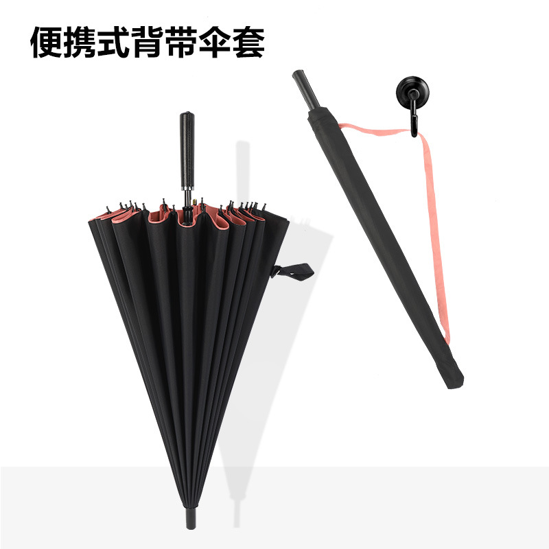 double-layer 24-bone umbrella sunny and rainy dual-use plus-sized thickened long handle umbrella large dual-use men‘s and women‘s wind shielding umbrella large