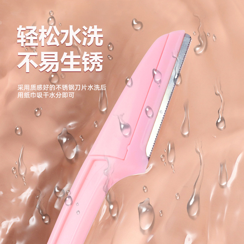 Hot brow plegable acero inoxidable macro raspador de afeitar raspador de cejas principiantes cosméticos cuchillo de cejas