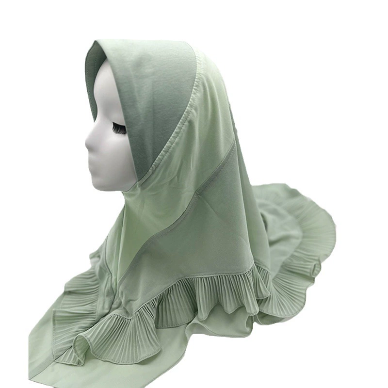 Кросс-бордер двойной слой складчатый платок из chiffon однотонный женский головной убор удобная шляпа от солнца для головы hija scarf