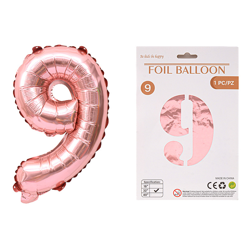 Globo de película de aluminio digital de 32 pulgadas, tarjeta de papel, tapa dura, paquete individual, cuerpo delgado, fiesta digital, globo decorativo flotante