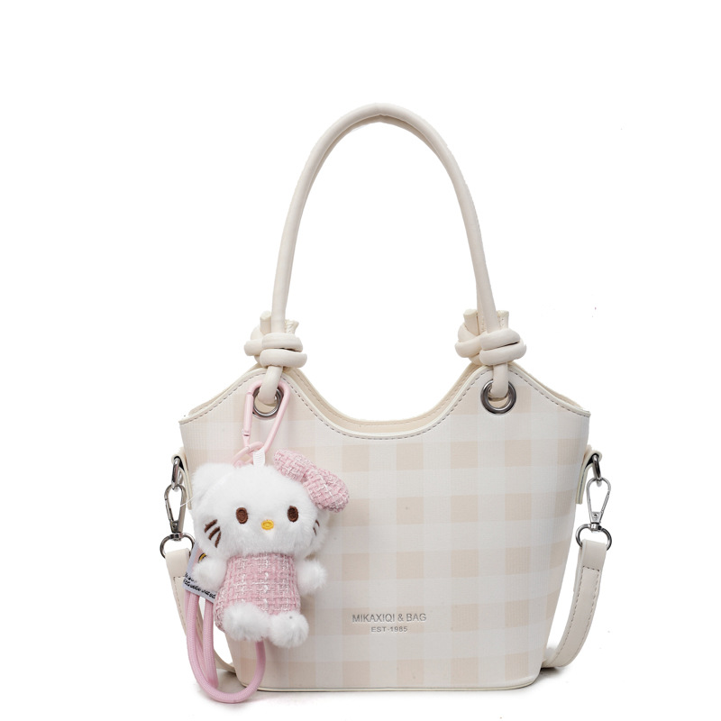 Bolsa de cubo de nicho a cuadrillas 2025, nuevo bolso de mano transfronterizo versátil de alta calidad, mochila de hombro de moda