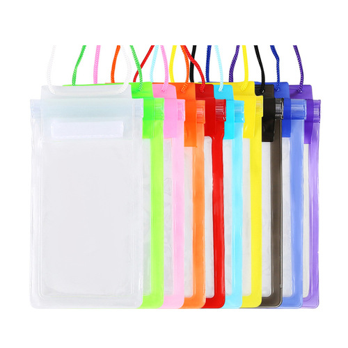 PVC mobile phone waterproof bag Three waterproof mobile phone bags Outdoor rafting swimming hot spring waterproof bag three-layer sealing