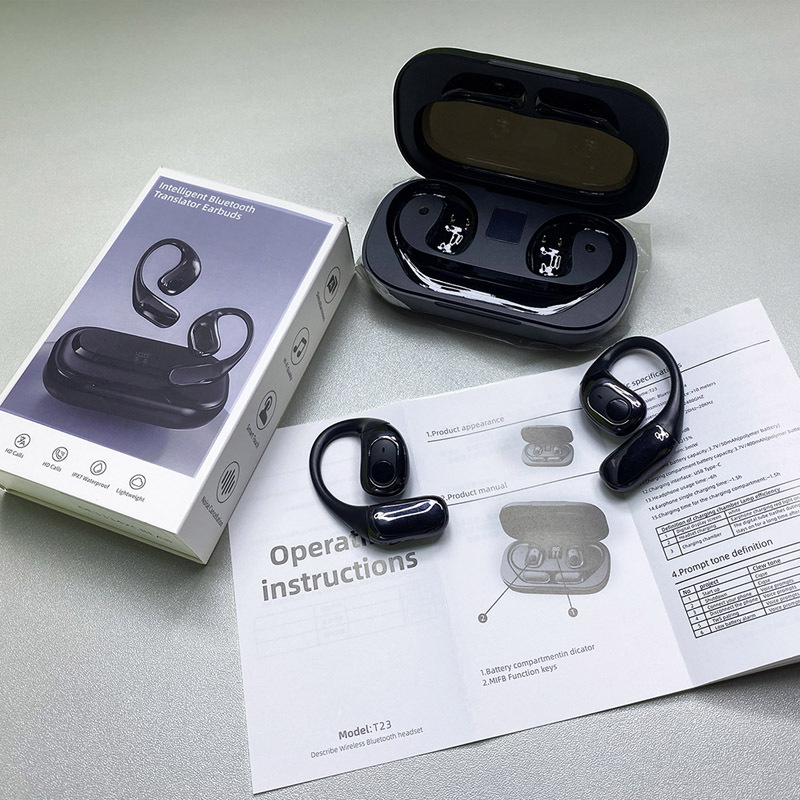 Traductor de auriculares inteligentes AI Llamada de voz Traductor de videollamadas Auriculares inalámbricos Bluetooth OWS