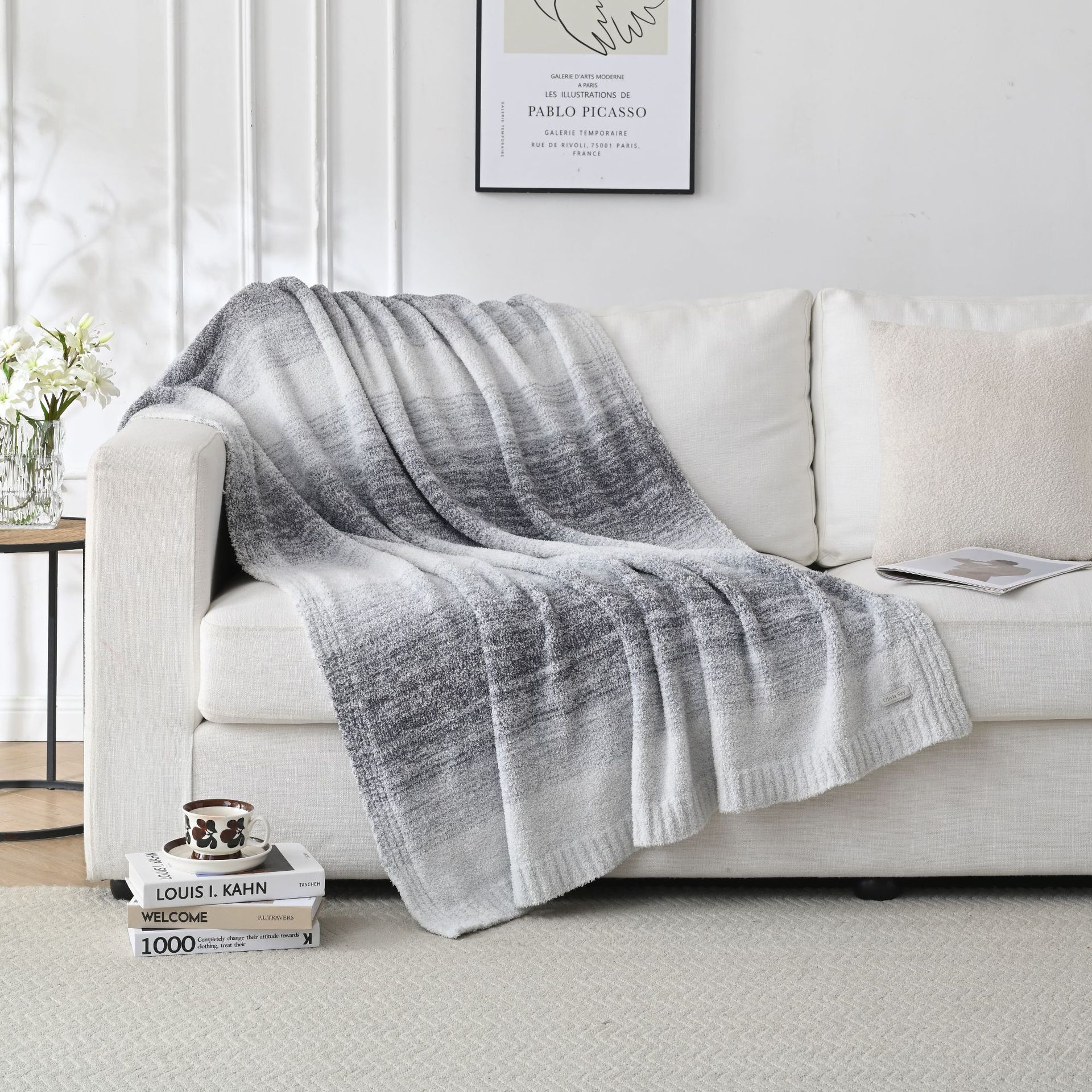 Manta de medio vellón para la imagen, manta de sofá gruesa y cálida de invierno personalizada, cualquier tipo de flor, prueba de producción de manta de vellón