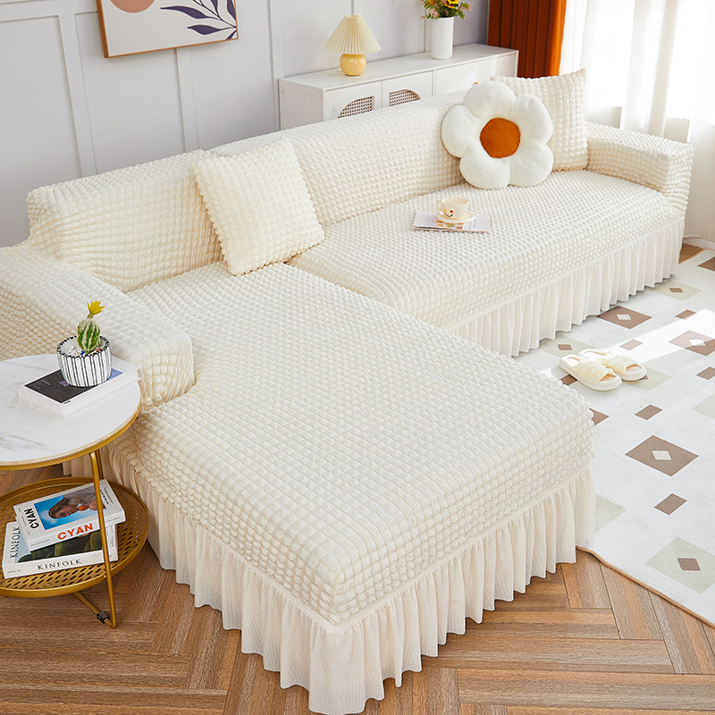 Nordic Seersucker Lace Sofa Cover Cloth for Imperial Concubine Living Room Combination Sofa Cover All-inclusive Non-slip Four Seasons Universal