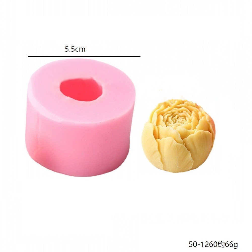 Molde de silicona para velas perfumadas con forma de rosa tridimensional, helado, mousse, pastel, tulipán, girasol y peonía.